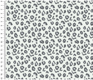 Baumwolle - Leo Print grau weiß